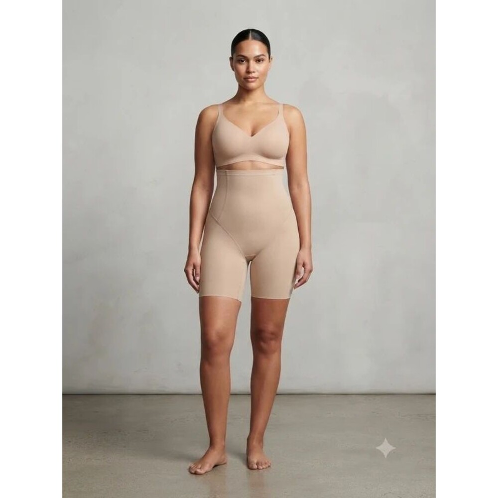 TC Fine Shapewear Back Magic High-Waist Thigh Slimmer Size XL Style 4099 Nude